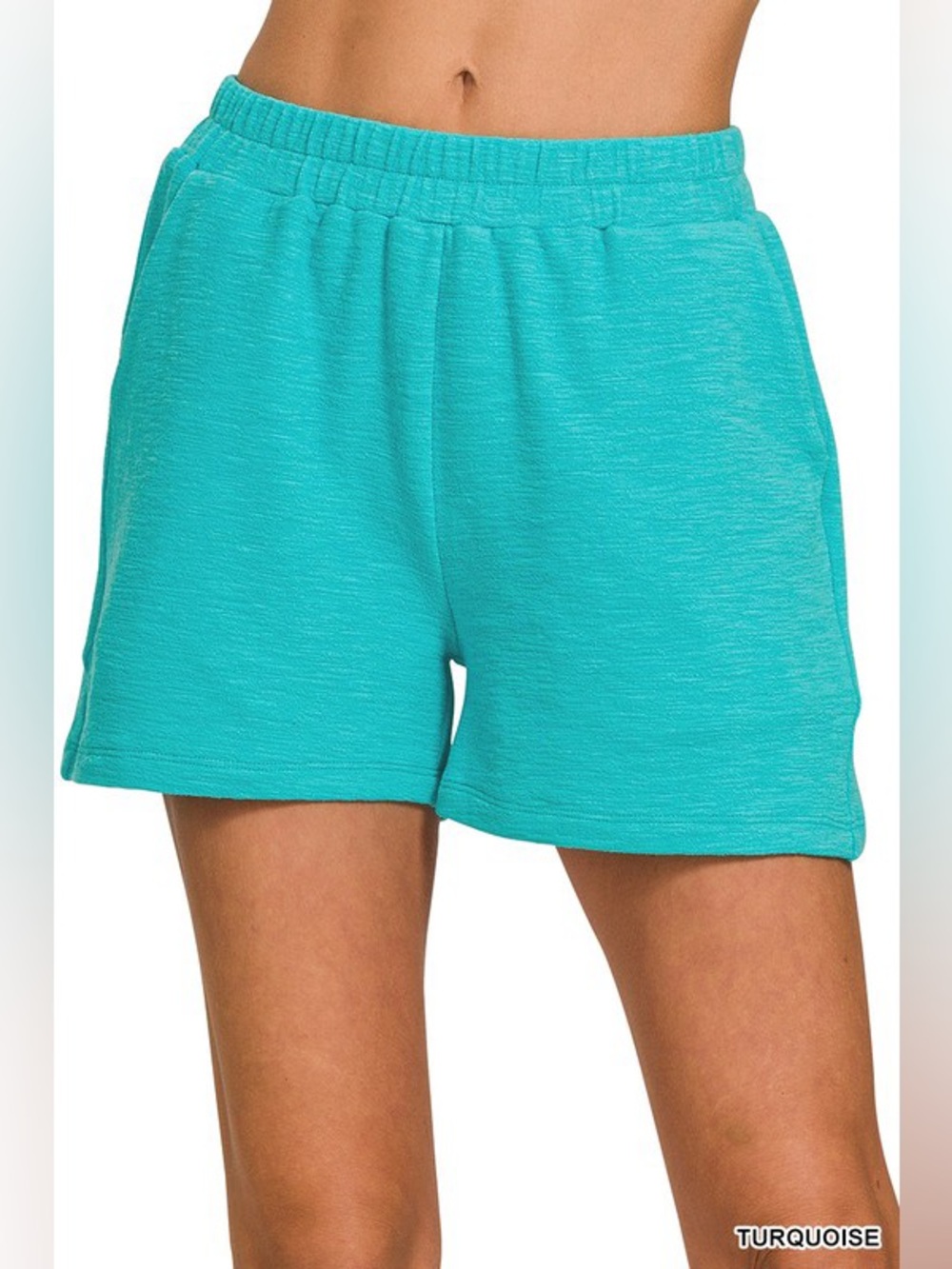Zenana Cotton Slub Shorts